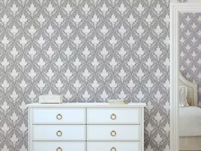 Classic Grey Damask Wallpaper Texture