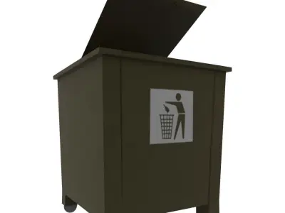 Trash can  Free low-poly 3D model