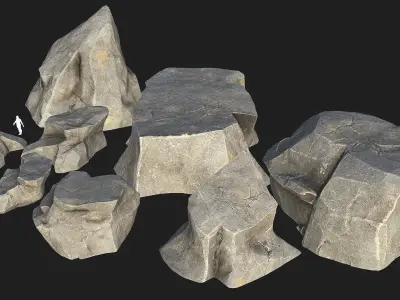 Mountain Rocks - 3D Models PBR Pack 02 Low-poly 3D model