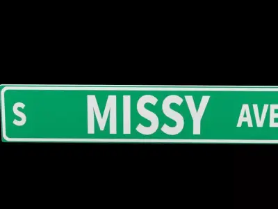 Street Sign Street Name Low-poly 3D model