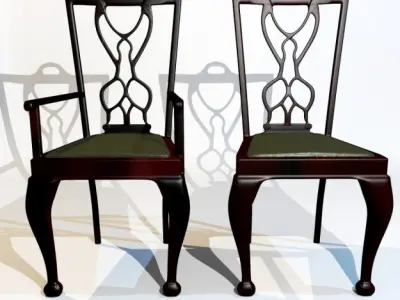 3D Model Dining Chair set 3D model