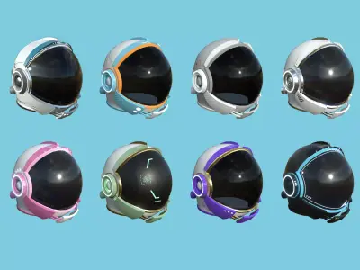 08 Astronaut Helmet Collection - Character Design Fashion 3D Model Pack