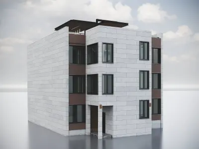 Modern Residential Building 017 3D model