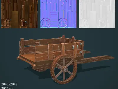 Stylized Hunting cart 3D model