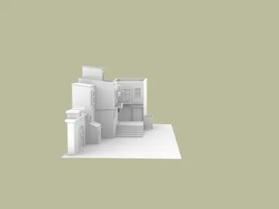 exterior building Low-poly 3D model purchase