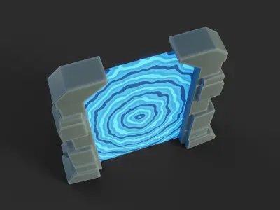 Cartoon Portals Collection Low-poly 3D model