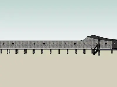 Pier on the beach 3D model