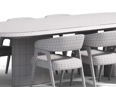Chair Bern And Bonaldo Padiglioni Dining Table 3D model
