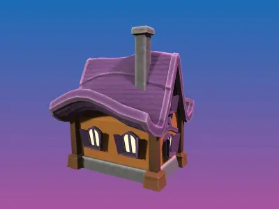 Fantasy Cabin 3D Game asset Low-poly 3D model