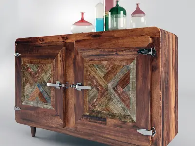 Sideboard Kare Epoca with Color accessories 3D model