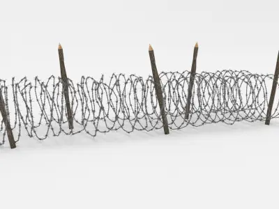Barb Wire Obstacle 3D model