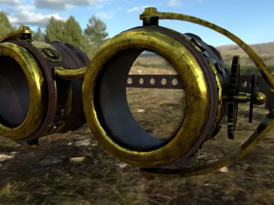 Glass - Steampunk Low-poly 3D model