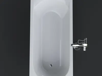 Riho Miami built-in bathtub with Ravak floor-standing mixer Free 3D model