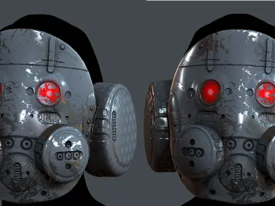 Gas mask helmet 3d model scifi Low-poly  Low-poly 3D model 498