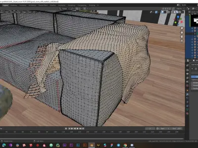 Modern Realistic guest room and bedroom Low-poly 3D model