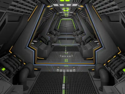 Sci Fi Corridor  3D model 44