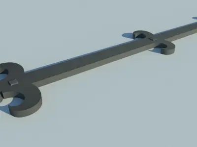 Medieval Door Hinge 3D model