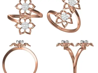 Light Weight Wedding Engagement Women Ring STL JCD Details 3D print model 15