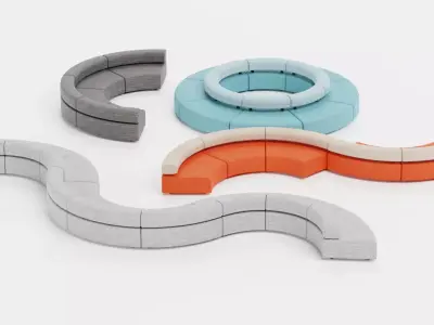 Modular Sofa Collection Low-poly 3D model