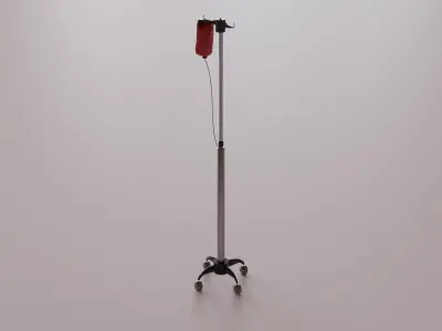 Drip blood stand Low-poly 3D model