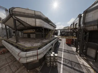 Technology Industrial Processing Plant Low-poly 3D model