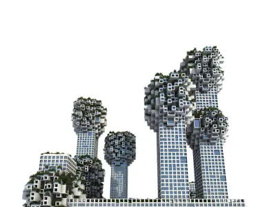 Futuristic Skyscrapers 01 3D model