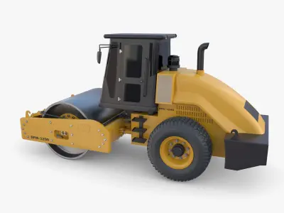 Road roller V7 Low-poly 3D model