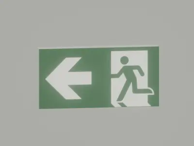 Exit Sign Low-poly 3D model