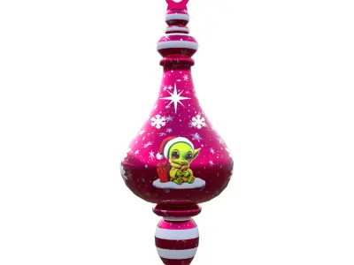 Charming Baby Holiday Red Bauble 3D Model PBR Low Poly Low-poly 3D model