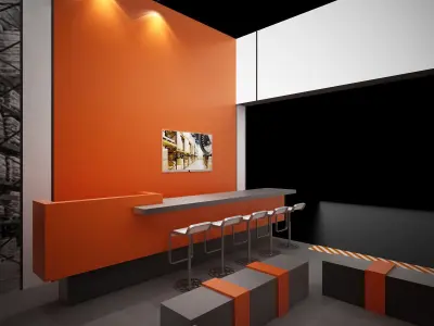 expo booth 9x5m 3D model