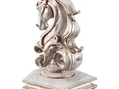 Horse statue Low-poly 3D model