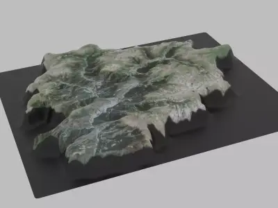 Andorra Map Low-poly 3D model
