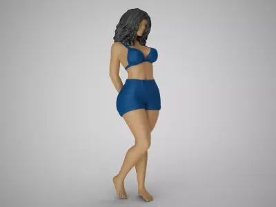 Woman with her Hands Behind 3D print model