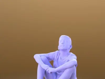 Amal 10218 - Sitting Casual Child Low-poly 3D model