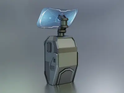 Sci-fi panel Low-poly 3D model