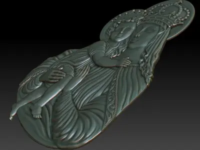 Virgin Mary and Child 3D print model