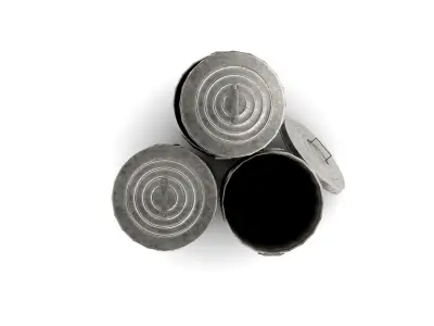 Metal Trash Can Low-poly 3D model