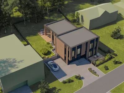 Residential house archicad  sketchup  lumion12 3D model