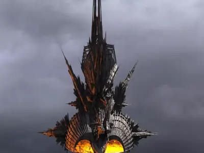 Mordor Gate mountain tower spine  3D model