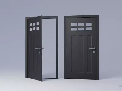 Front entrance door Free low-poly 3D model