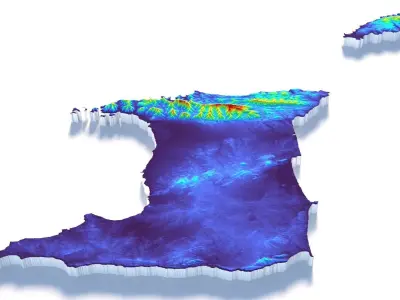 Trinidad and Tobago Terrain Country 3D model