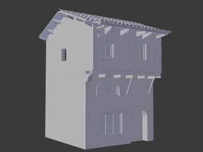 Old Village House Low-poly 3D model