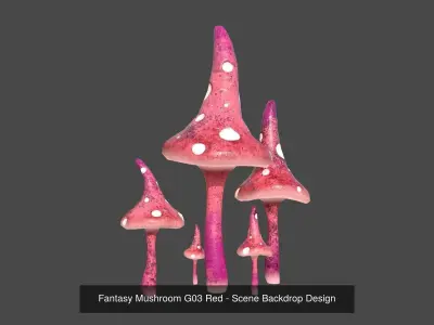 10 Fantasy Mushroom G Collection - Scene Backdrop Design 3D Model Pack