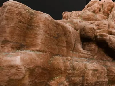 Rock Cliff 3D Model Low-poly 3D model