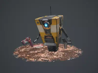 Stylish Cyber Robots Low-poly 3D model