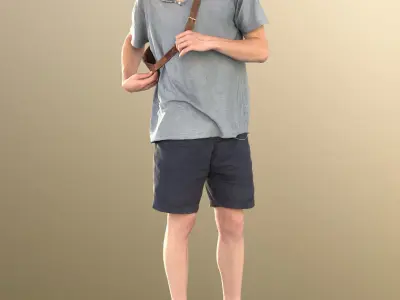 Milo 11216 - Casual Street Style Guy with Bag Low-poly 3D model
