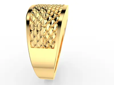 Art Deco Textured Ring 1 3D print model