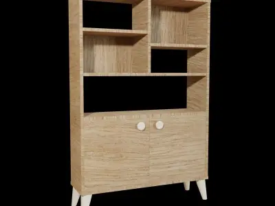 Wooden Cabinet Free low-poly 3D model