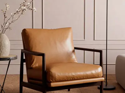 Article - Bavel Charme Tan Lounge Chair 3D model