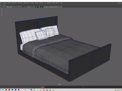 Low Poly game Ready Bed Free 3D model